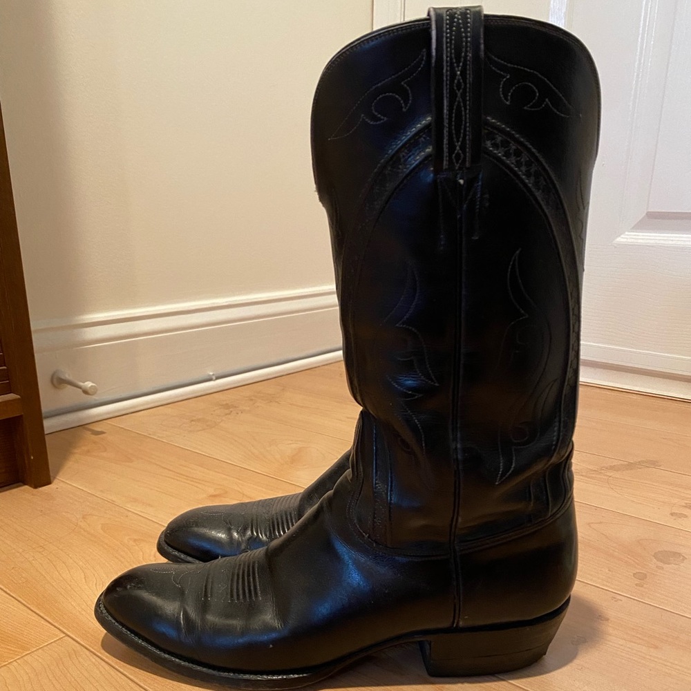 Lucchese Black Leather Classic Boots